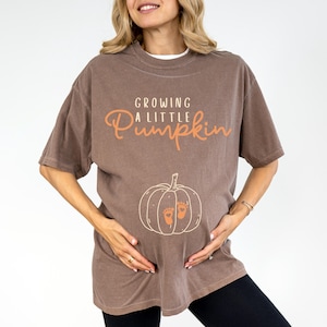 Growing A Little Pumpkin Shirt Fall Maternity Shirt Pregnancy Thanksgiving Tee Comfort Colors Pregnancy Announcement Gift Pregnancy Reveal