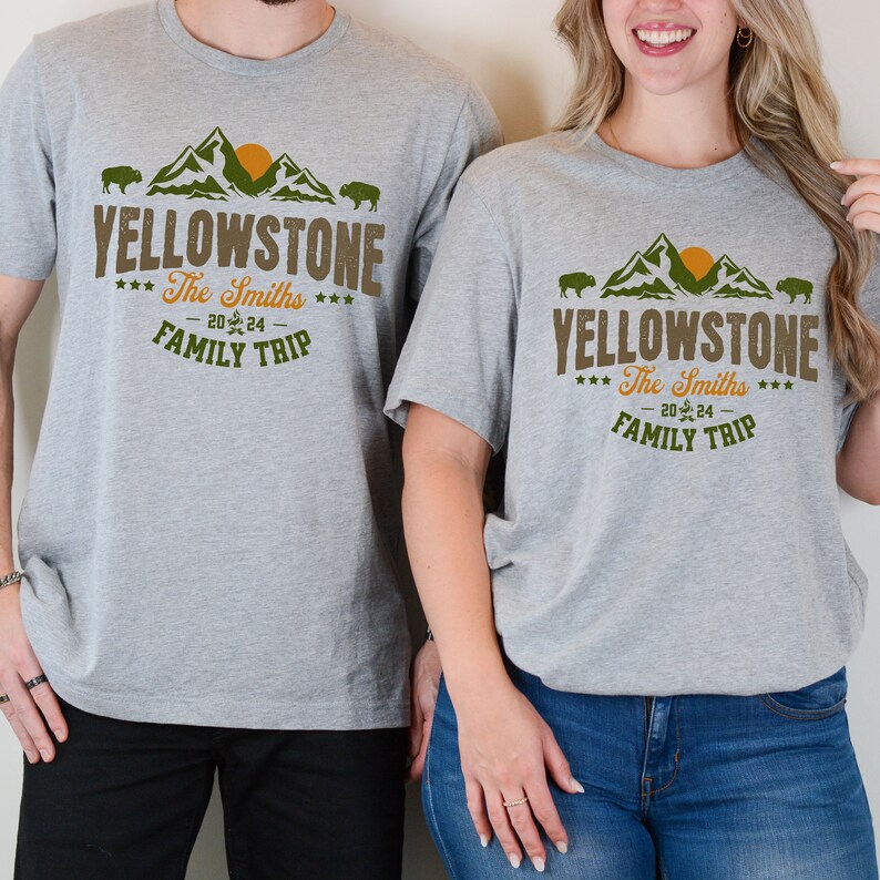 Personalized Yellowstone Family Trip Shirt: Matching Vacation Tee image 5