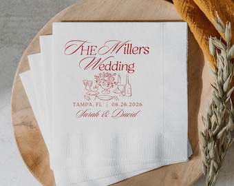 Personalized Wedding Napkin – Rehearsal Dinner & Cheers Cocktail Napkins