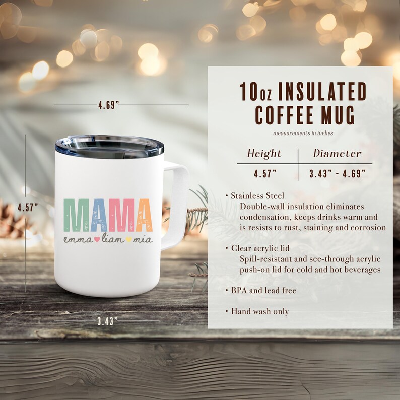 Custom Mama Mug With Kids Names, Personalized Mom Mug with Names, Mother's Day Gift 2025, Mommy Coffee Mug, Custom Mug Gift For Mom Birthday image 8
