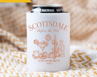 Scottsdale Bachelorette Can Cooler Scottsdale Before The Veil Custom Desert Girls Trip Cactus Bachelorette Party Favors Desert Bridal Party