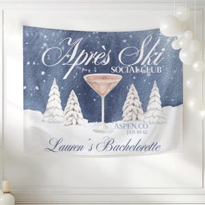 Apres Ski Bachelorette Banner, Ski Bachelorette Party Decor, Winter Bachelorette Welcome Sign, Mountain Bachelorette Photobooth Backdrop