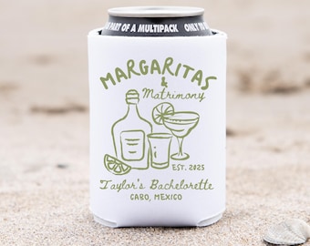 Margaritas and Matrimony Can Cooler, Tequila Bachelorette Party Favors