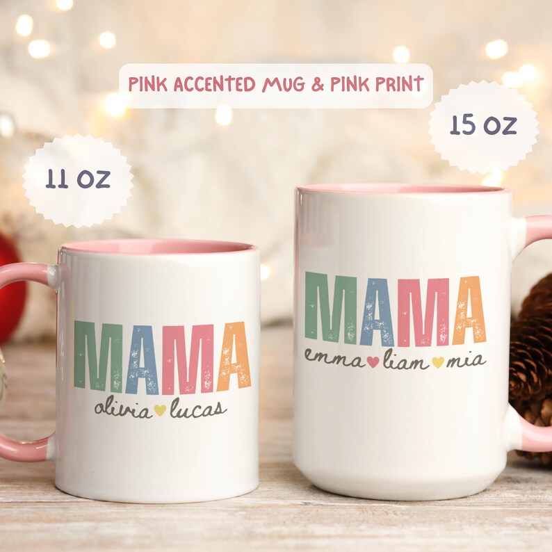 Custom Mama Mug With Kids Names, Personalized Mom Mug with Names, Mother's Day Gift 2025, Mommy Coffee Mug, Custom Mug Gift For Mom Birthday image 2