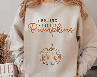 Twin Pregnancy Shirt Fall Maternity Sweatshirt Twin Pregnancy Announcement Shirt Fall Twins Mom Sweater Twin Pregnancy Thanksgiving Crewneck