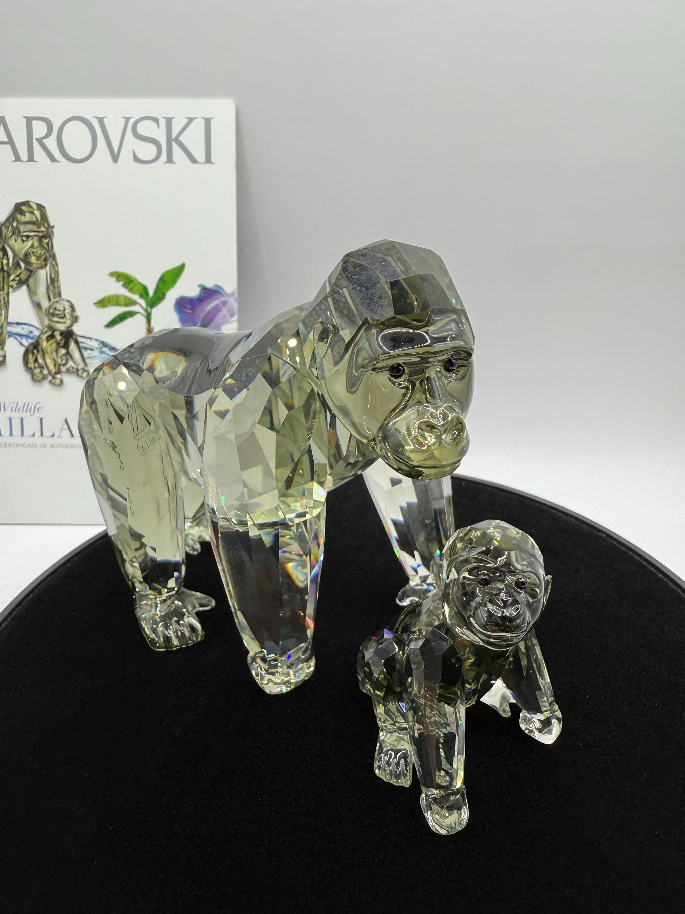 【ショコラ】スワロフスキー置物　ゴリラ　美品 Swarovski Gorillas Endangered Wildlife 2009 Annual Edition