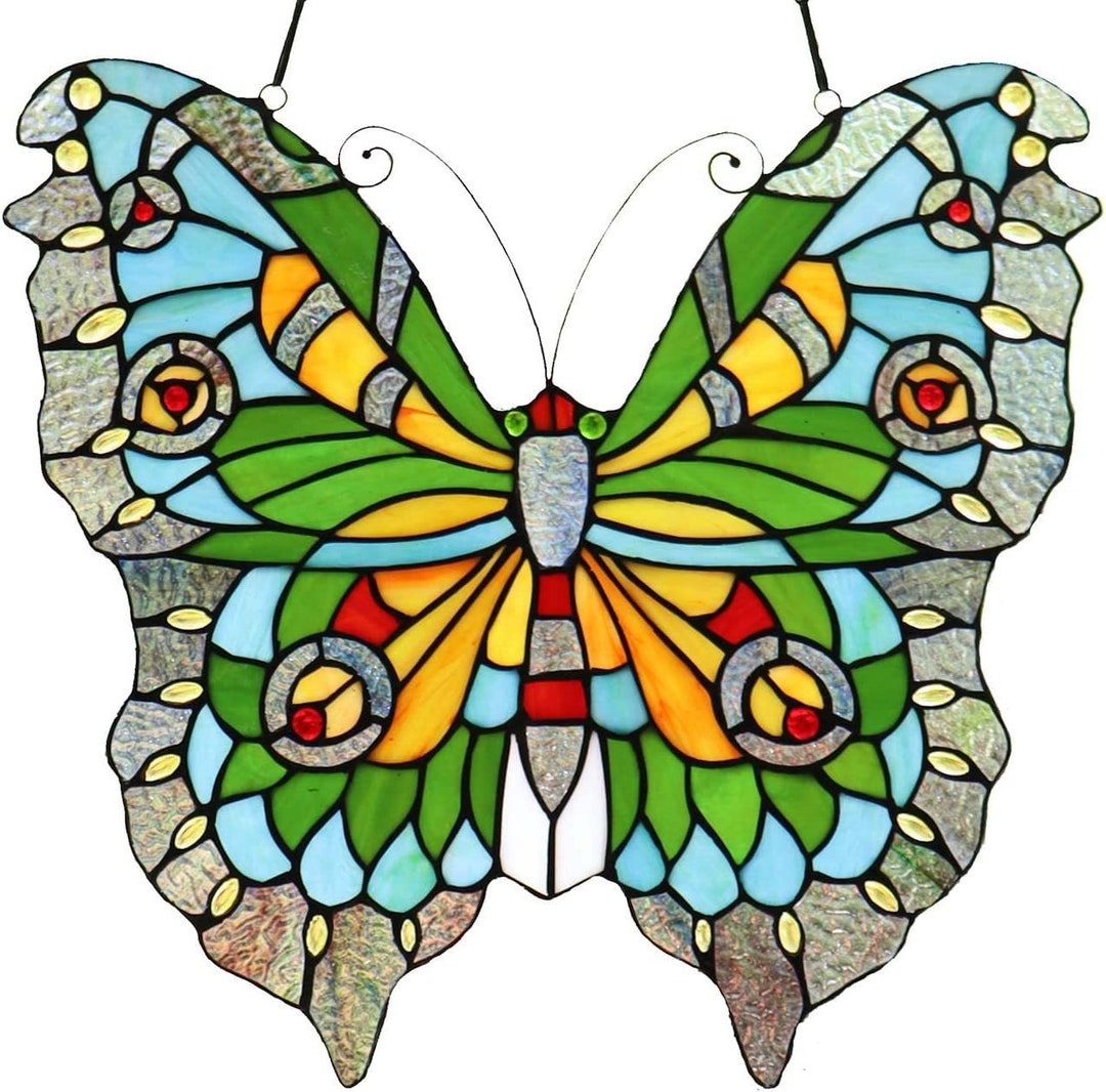 Butterfly Stained Glass Window Hangings Handmade Suncatcher Etsy