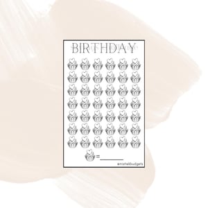 Birthday Savings Challenge Cash Budgeting Digital Download
