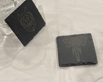 Stone Coasters for Wine Glasses and Coffee Mugs, Set of 4, Unique Gift Idea