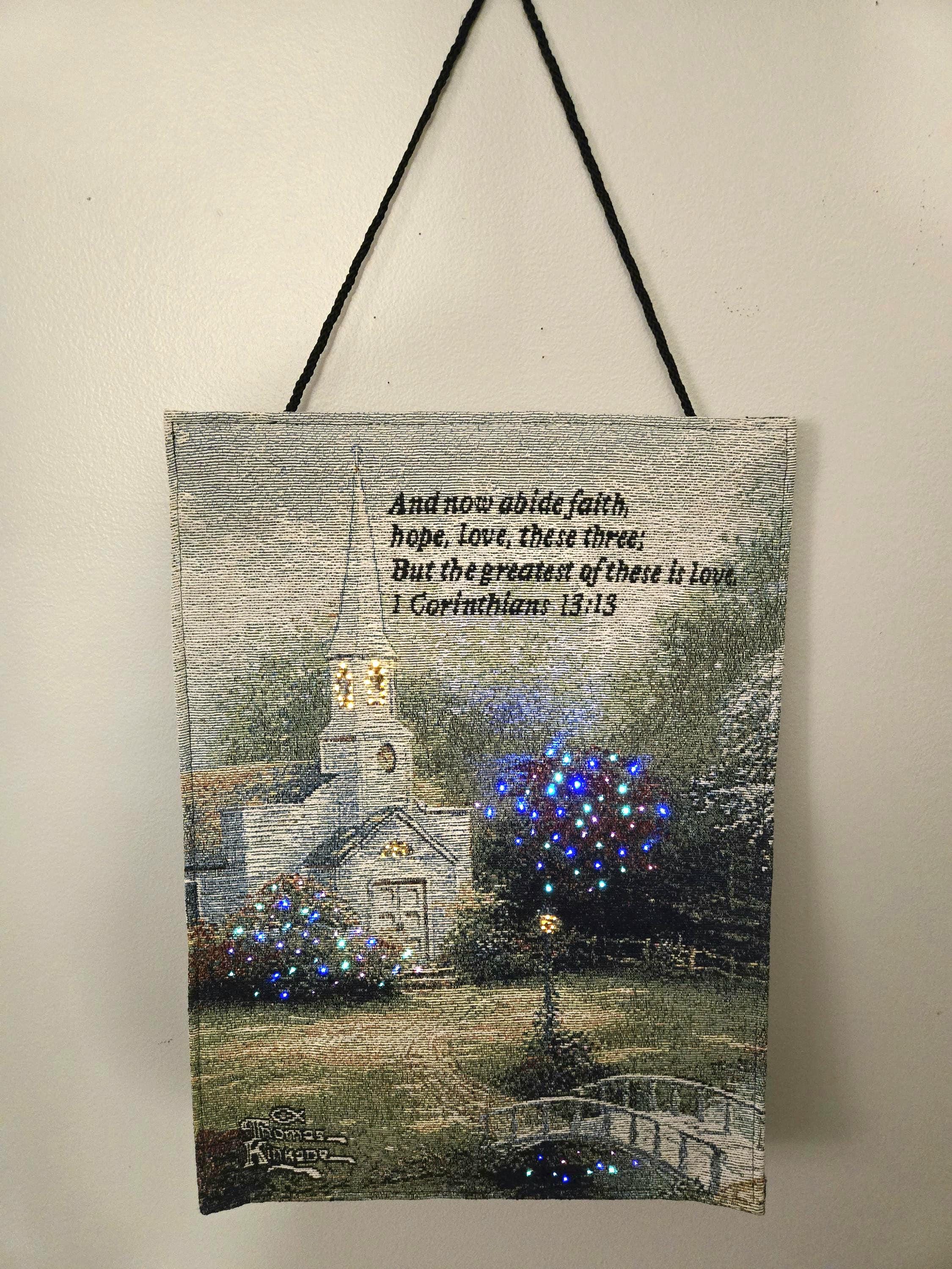 Tapisserie Lumineuse Et Musicale Thomas Kinkade – Noël Pavée, 36x26 Pouces