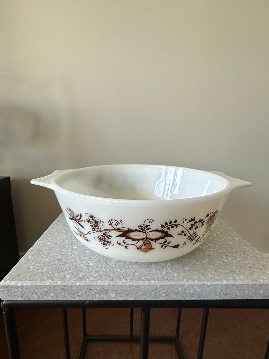 Pyrex England Vintage Brown Vine Casserole Dish Milky White Circa 70’s ...