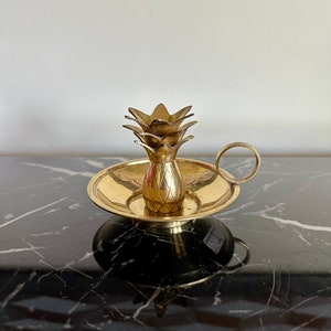 Messing Ananas Finger Kammer Stick Kerzenhalter Vintage Made in India