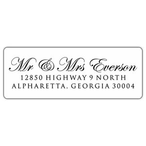 Return Address Labels - White Personalized Address Stickers - Custom Address Labels for Wedding Invitations, RSVP, Business - EDS2773