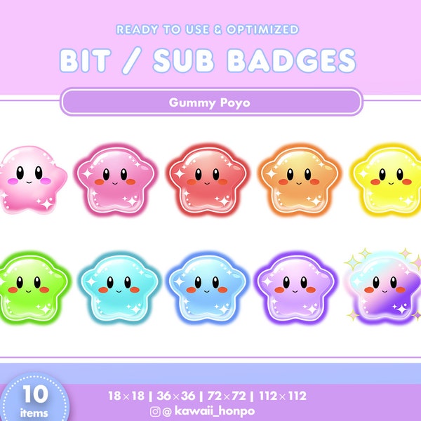 значки kawaii gummy poyo bit bit | значок стримера Twitch youtube discord | с تفاج