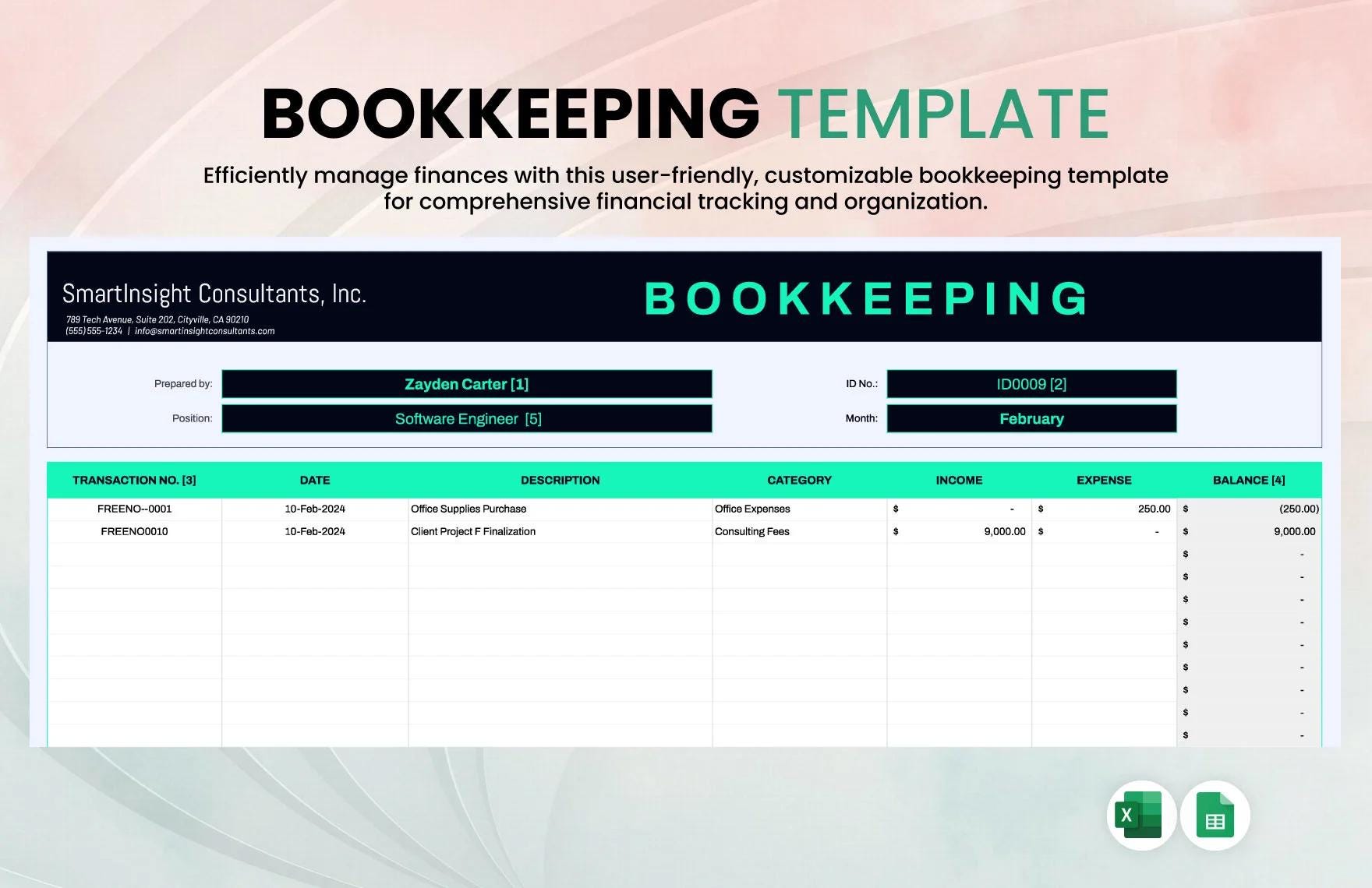 Easy and Simple Bookkeeping Excel Template Etsy