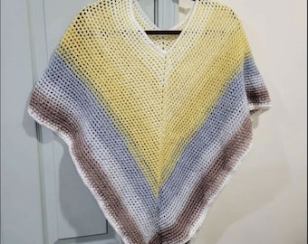 Simple Poncho PATTERN Crochet
