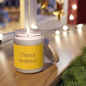 Kindness Soy Candle: Positive Message, Aromatherapy, Reusable Glass