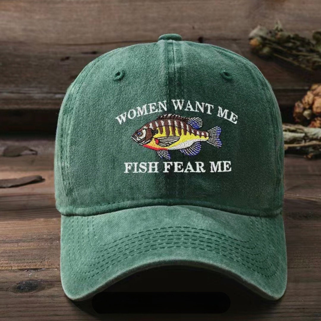 Embroidered Fishing Hat for Men, Fathers Day Gift, Funny Hat for Dad