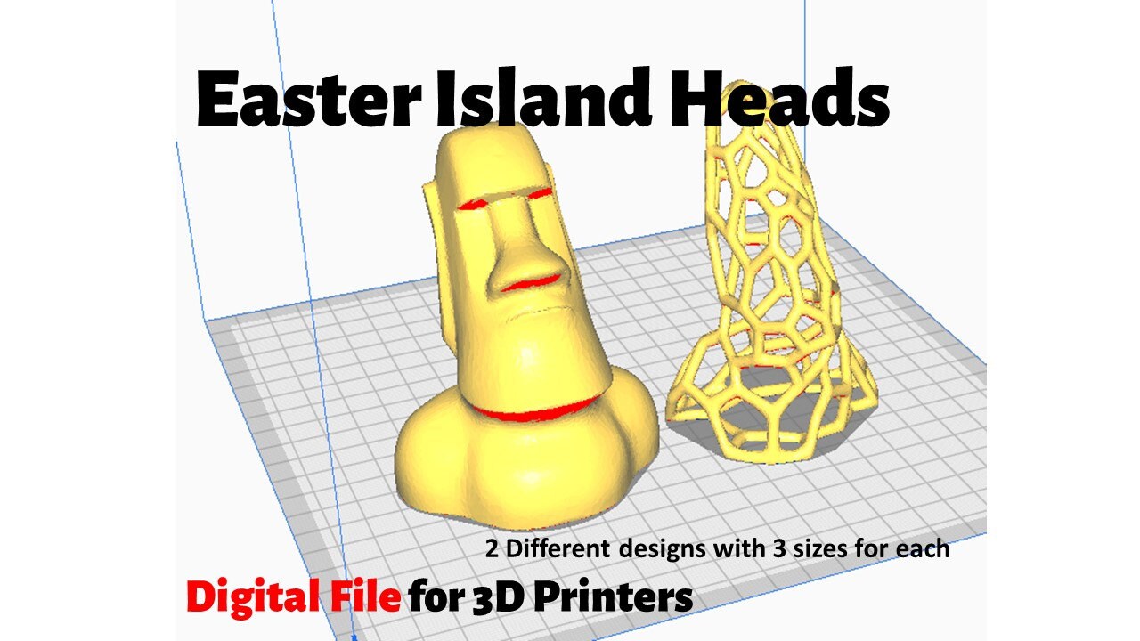 Easter Island Head STL Files: 3D Printer Aquarium Decor (Digital Download)
