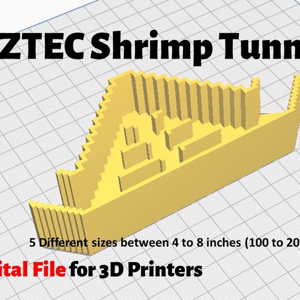 AZTEC Shrimp Tunnel Digital STL Files for 3D Printers Print your own Aquarium or Terrarium Shrimp Tunnels by AquaTerraDigital