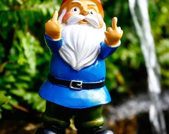 6" Resin Naughty Garden Gnome | Whimsical Yard Art Statue, Indoor/Outdoor Decor & Gift