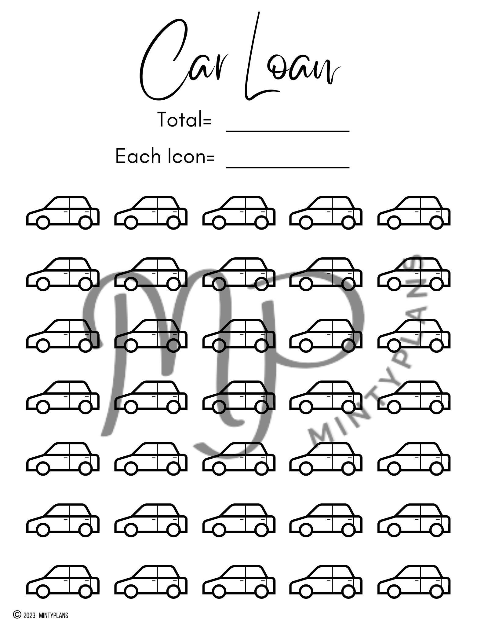 DIGITAL DOWNLOAD Car Loan Payoff Tracker Etsy