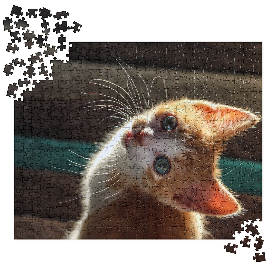 Kitten Puzzle, Cute Kitten Jigsaw, Whimsical Kitten Puzzle, Playful Cat