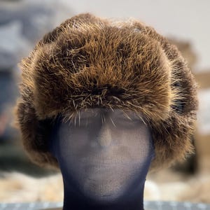 Real Beaver Fur Trapper Hat – Handmade Alaskan Winter Hat – Fur Hat for Cold Weather Men’s Gift