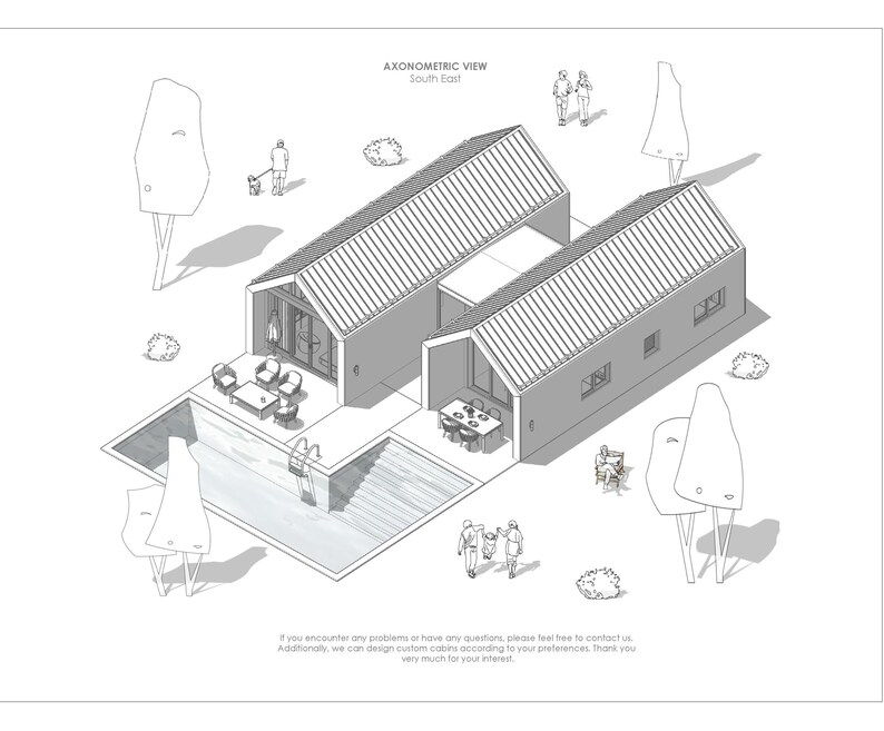 Modern 2 Bedroom House Plans, 1125 Sqft (56 Pages PDF & DWG) - Etsy