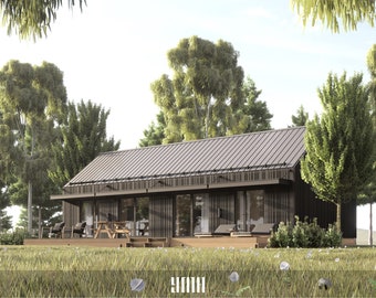 Lux 3 Schlafzimmer Haus Grundriss, kleine Hütte Design (PDF)