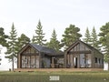 Modern Single Storey House, 2 Bedroom, 1 Bathroom, (15' x 36') + (15' x 8') + (15' x 36') ( 1200 Sq Ft ) - Facade/Black Metal - 53 Pages PDF