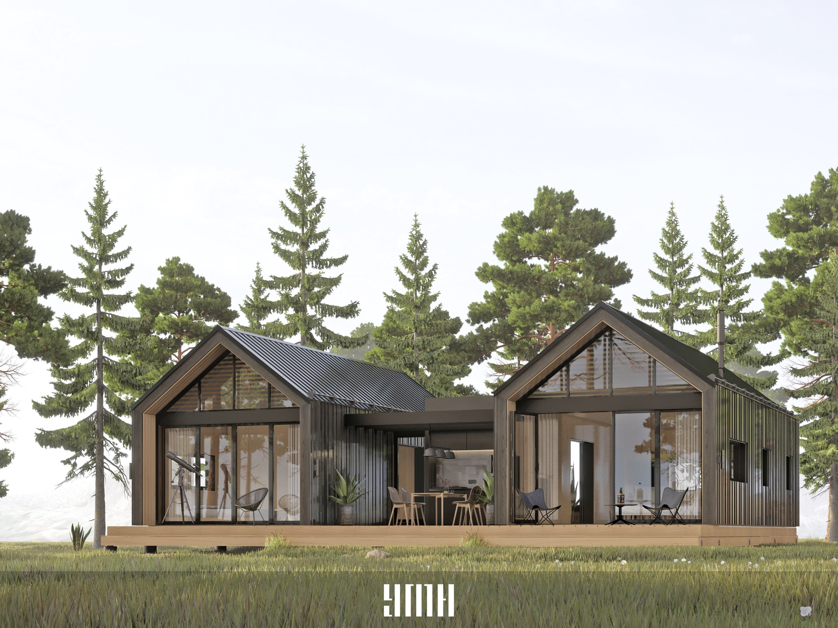 Modern Single Storey House, 2 Bedroom, 1 Bathroom, (15' X 36