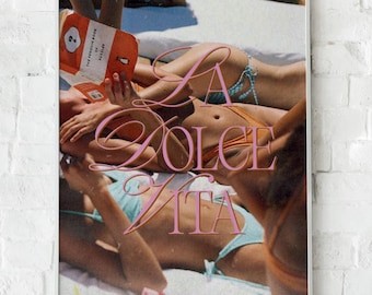 Trendy Coastal Print, Italian Summer Wall Art, Retro Wall Decor, La Dolce Vita Poster