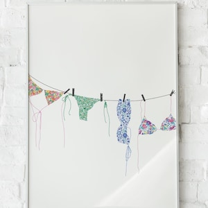 Bikini Art Print, Coquette Aesthetic, Endless Summer, Girl Laundry, Coconut Girl Poster