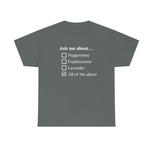 Unisex Heavy Cotton Tee, T-shirt, Essential oil, Frankincense, Lavender, Peppermint, Ask me about image 10