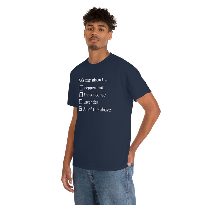 Unisex Heavy Cotton Tee, T-shirt, Essential oil, Frankincense, Lavender, Peppermint, Ask me about image 8