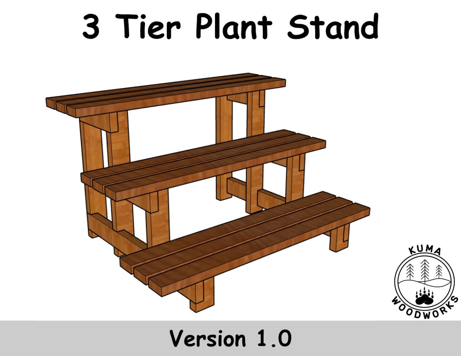 3 Tier Garden Plant Stand PDF Plans - Etsy