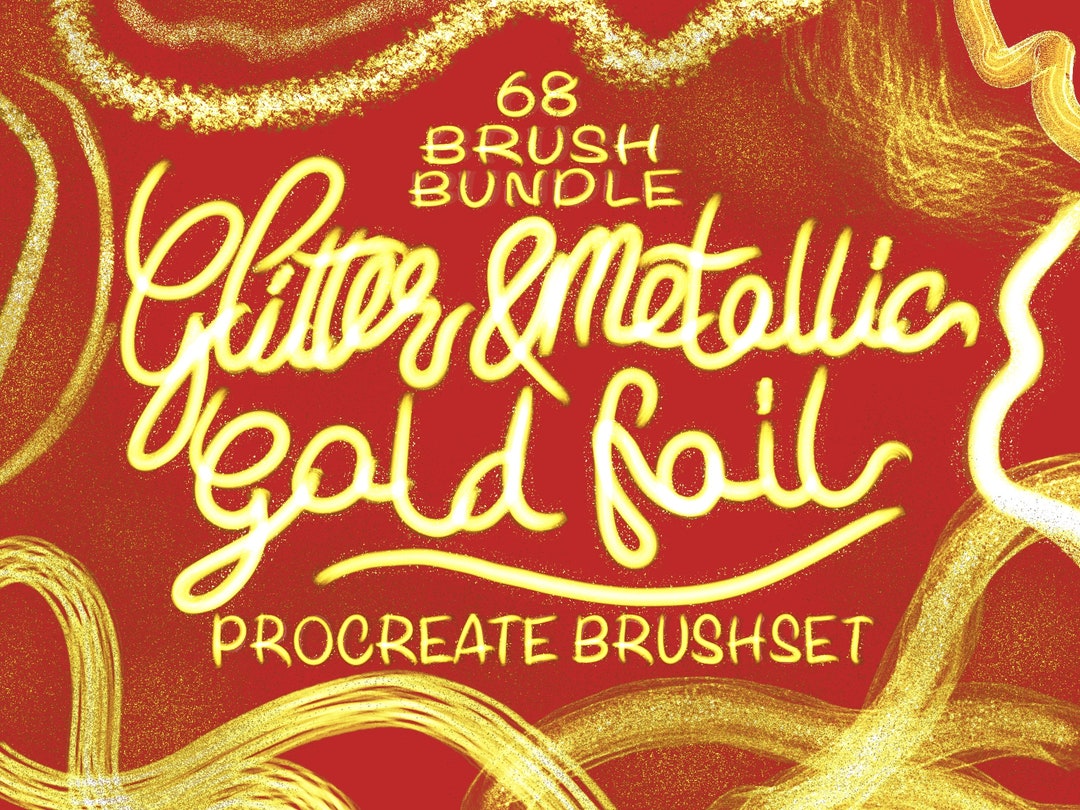 68 Gold Foil Metallic Brush Set for Procreate Shine & Sparkle Etsy UK