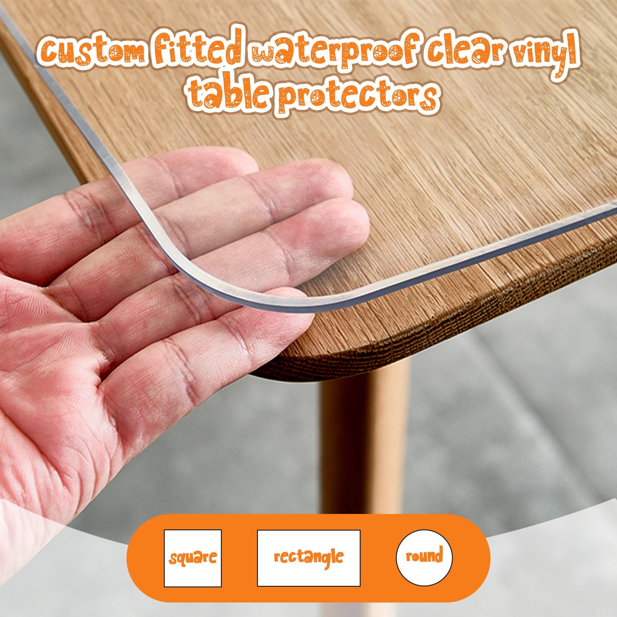 Ultraclear Vinyl Tablecloth Custom Fitted Table Protector Crystal and