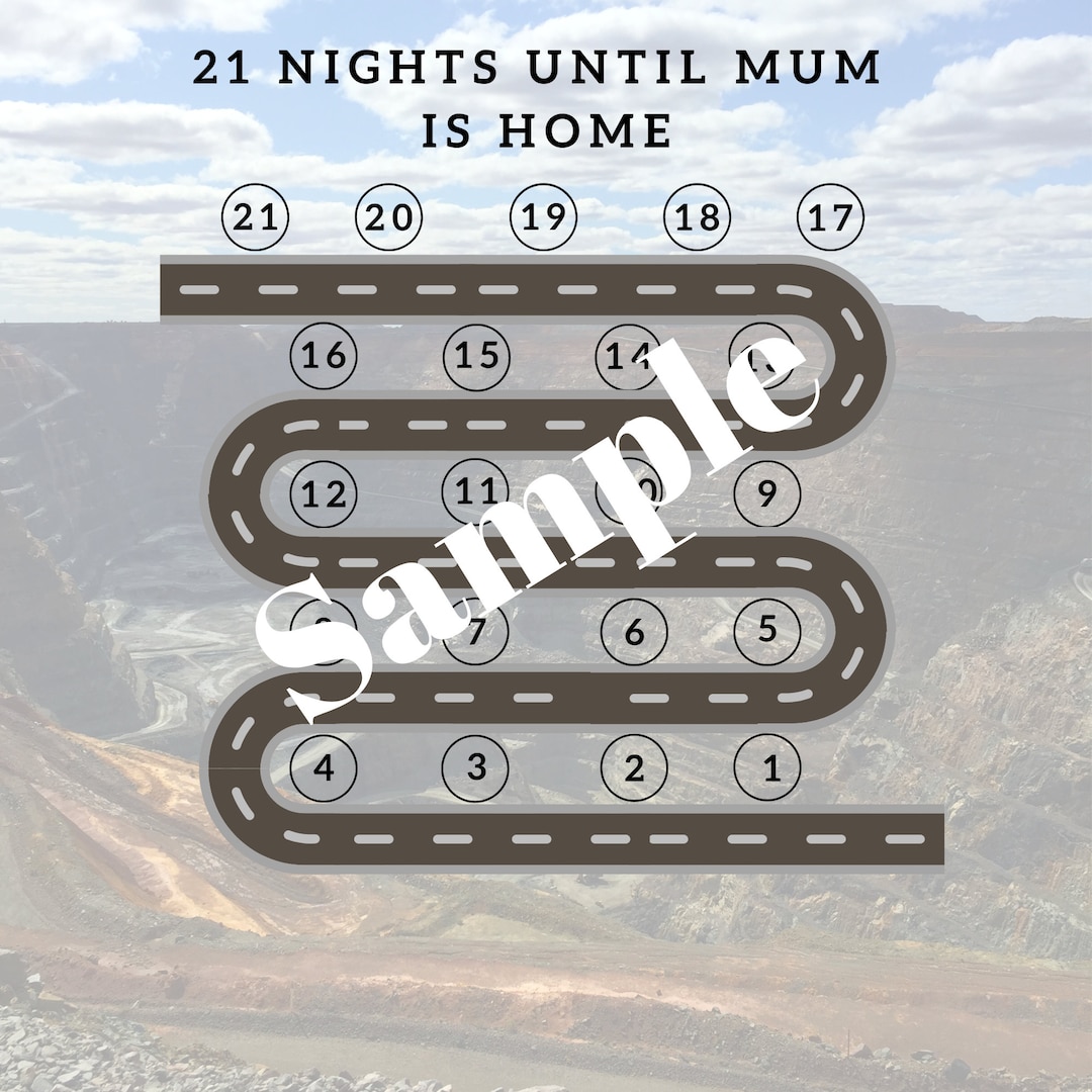 21 Nights FIFO Countdown Calander for Mum | Instant Download PDF for ...