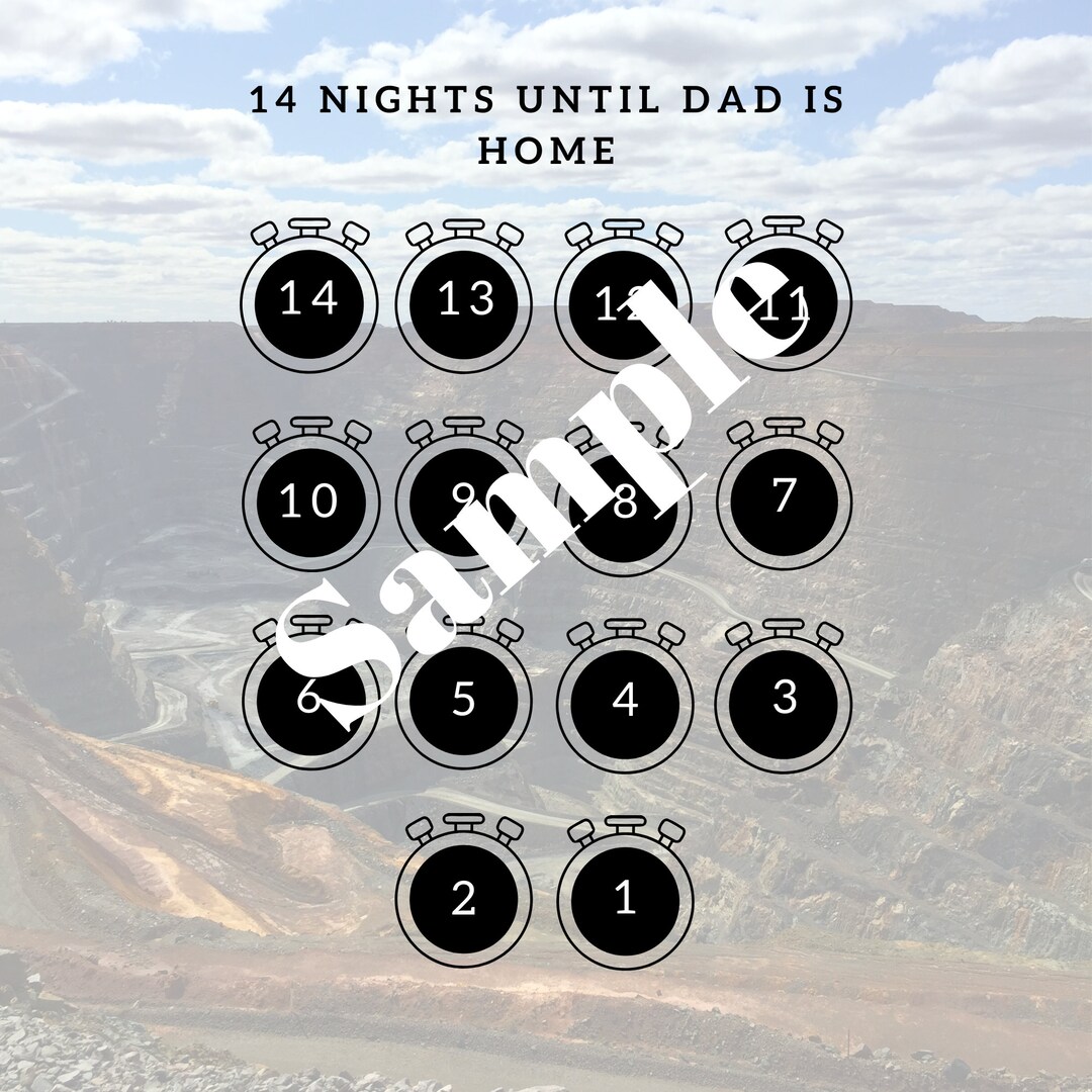 14 Nights FIFO Countdown Calander for Dad Instant Download Etsy