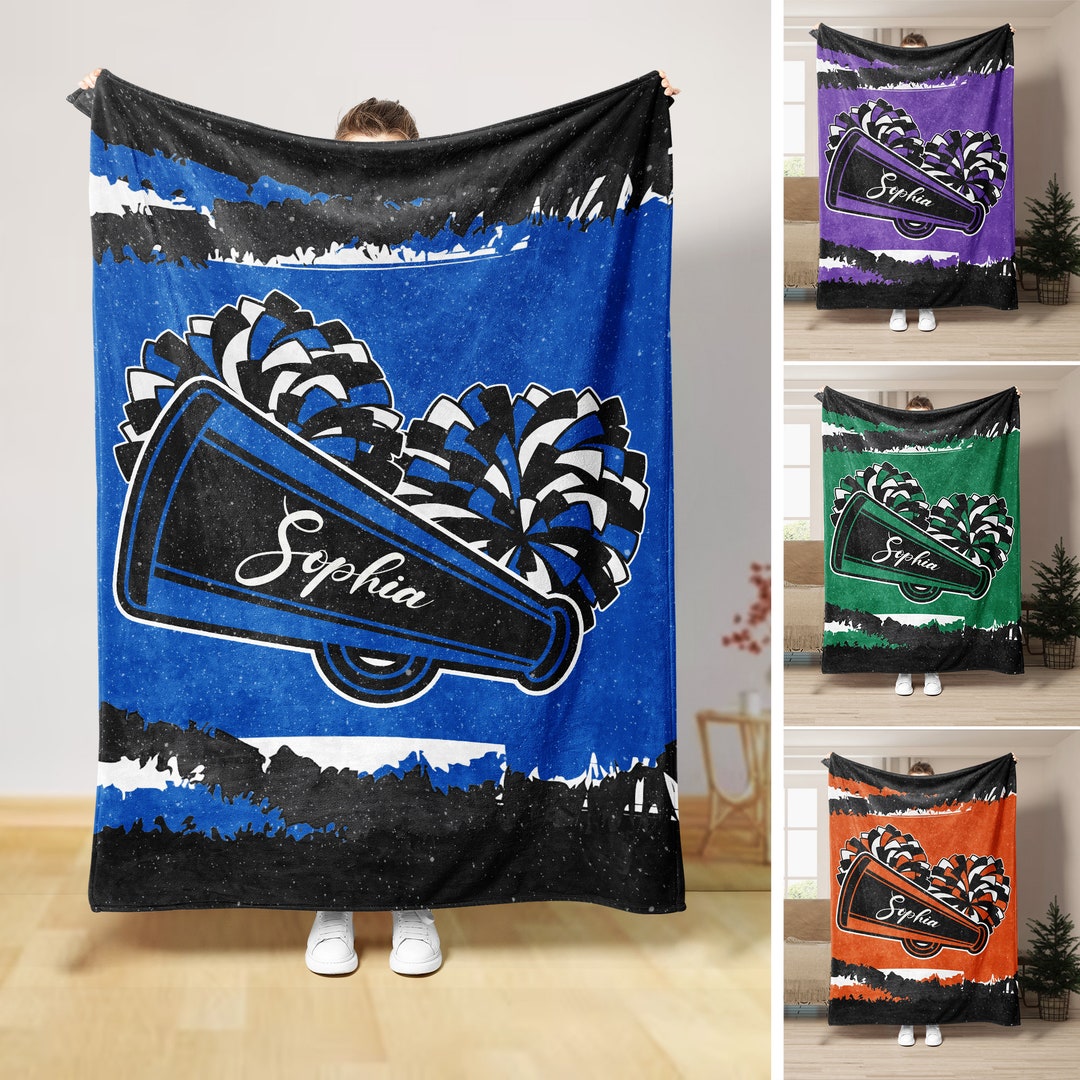 Personalized Cheerleading Blanket, Cheer Team Blanket, Custom Name Soft ...