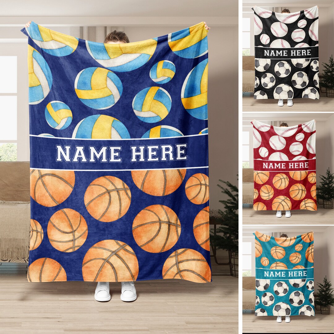 Personalized Sport Blanket Sports Blanket Custom Name Soft Etsy