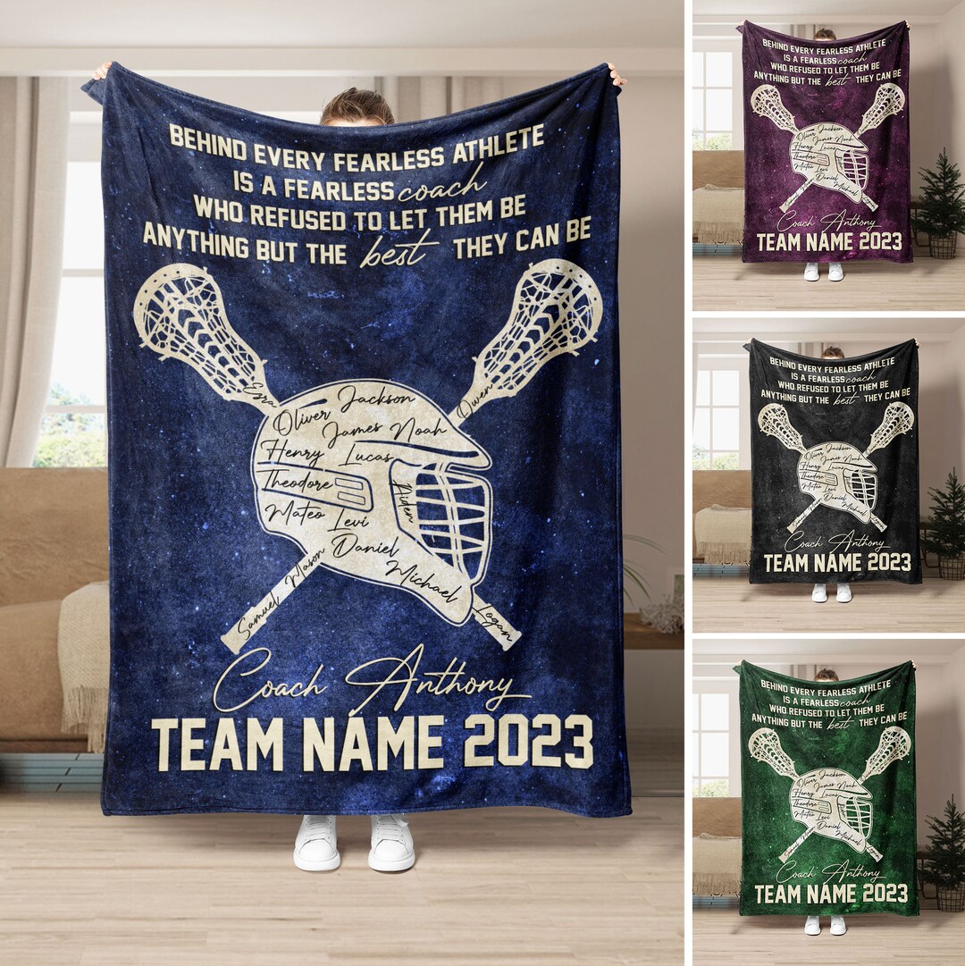 Personalized Lacrosse Blanket Lacrosse Coach Blanket Custom Etsy
