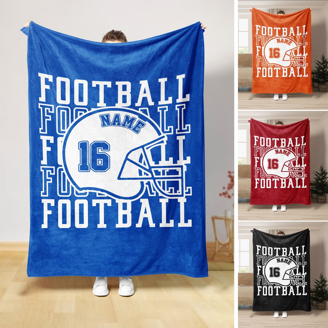Personalized Football Blanket Football Team Blanket Custom Etsy