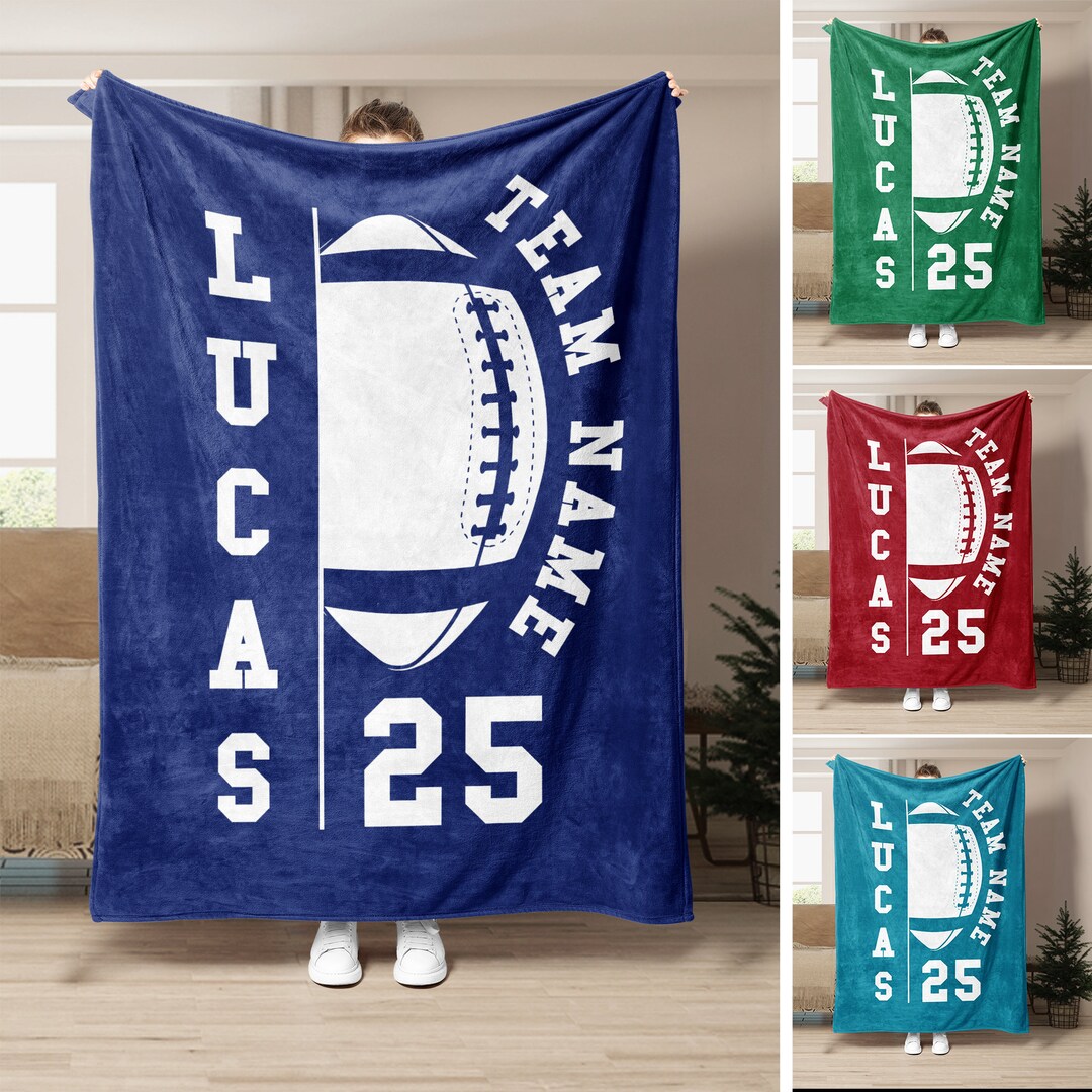 Personalized Football Blanket Football Team Soft Cozy Sherpa Etsy