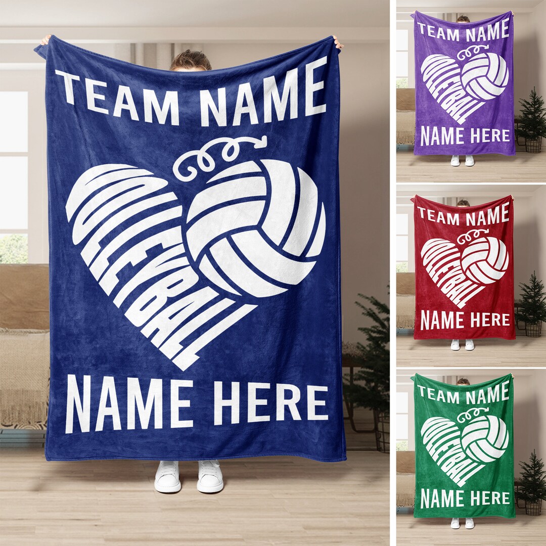 Personalized Volleyball Blanket, Volleyball Team Soft Cozy Sherpa