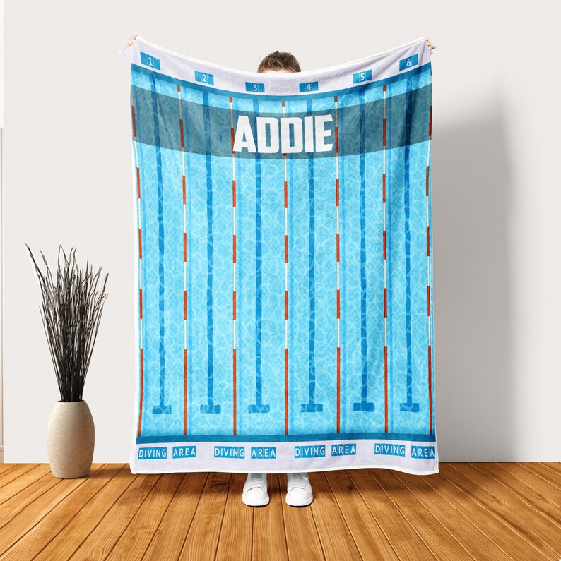 Personalized Swimming Blanket Swimming Pool Soft Cozy Sherpa Etsy