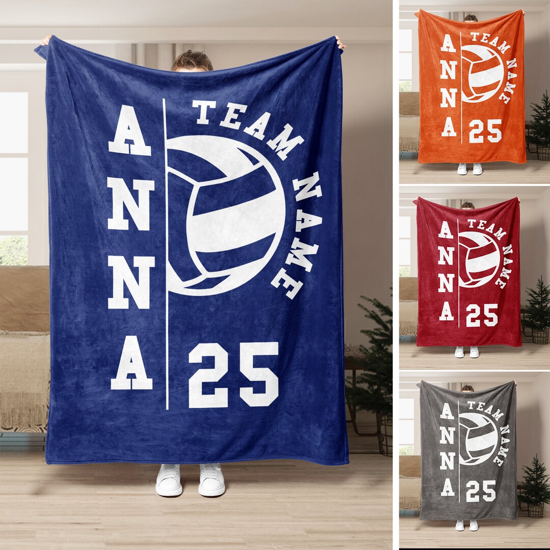 Personalized Volleyball Blanket Volleyball Team Soft Cozy Etsy