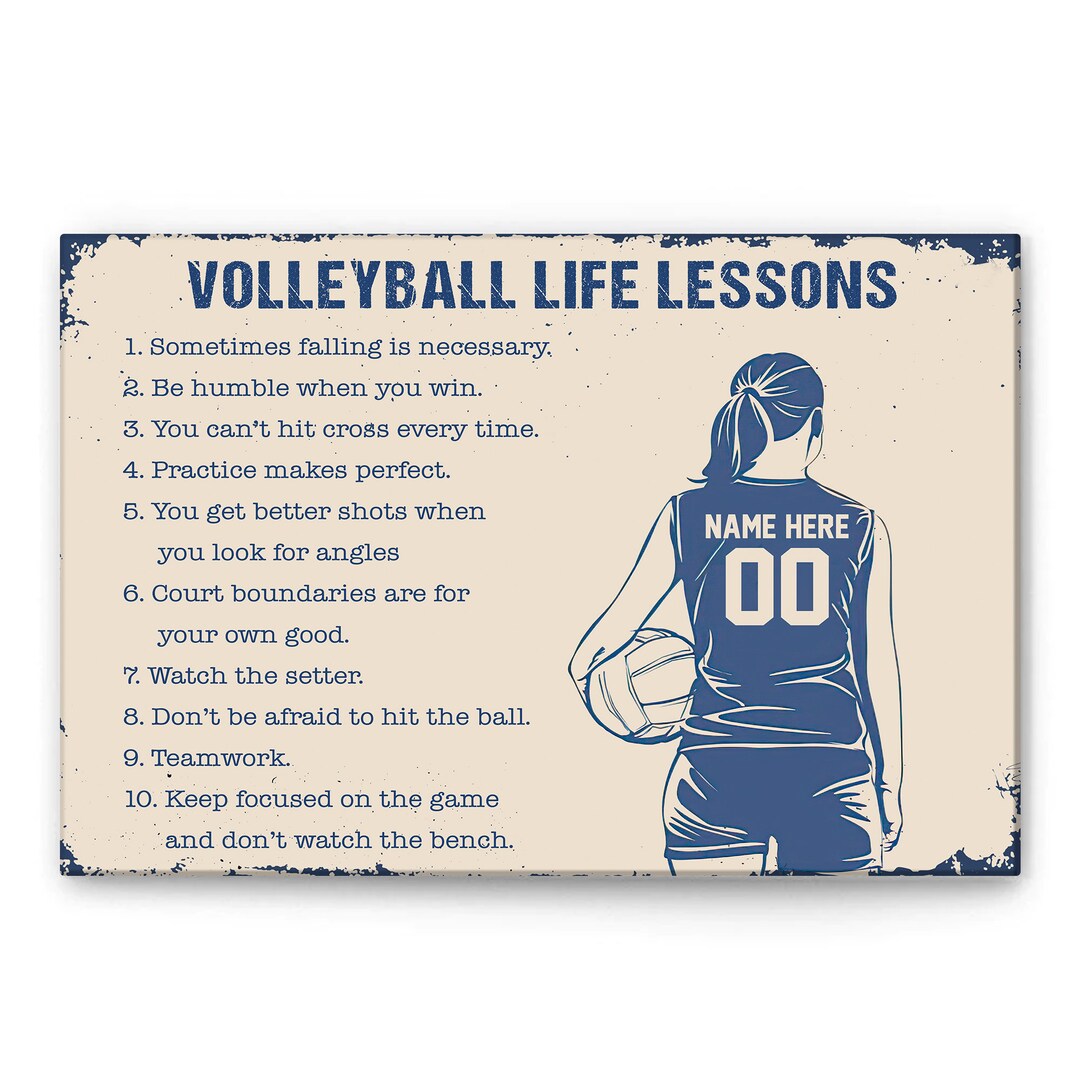 Personalized Volleyball Poster/canvas Volleyball Life Lessons Etsy